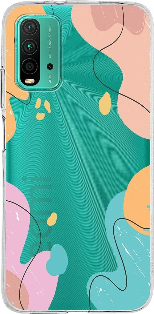 Xiaomi Poco M3 Uyumlu Kapak Karışık Renkler Tasarımlı Şeffaf Silikon Kılıf