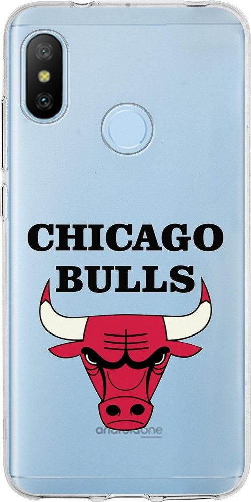 Xiaomi Mi A2 Lite Uyumlu Kapak Chicago Bulls Tasarımlı Şeffaf Silikon Kılıf