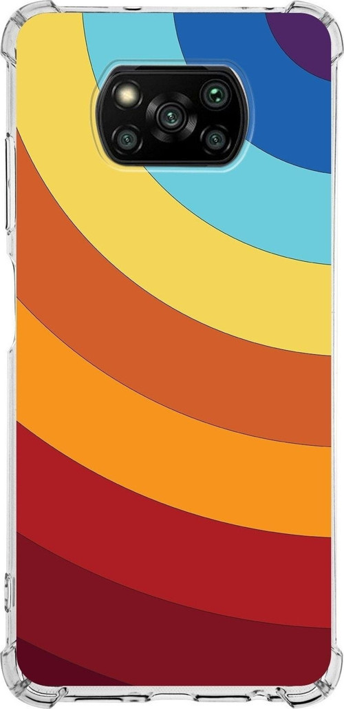 Xiaomi Poco X3 Köşe Korumalı Antişok Kapak Renk Cümbüşü Tasarımlı Şeffaf Silikon Kılıf