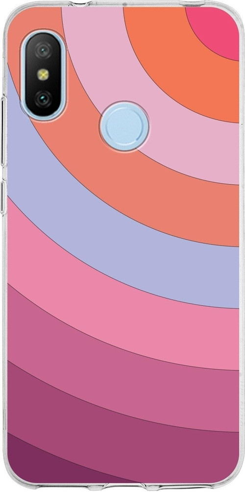 Xiaomi Mi A2 Lite Uyumlu Kapak Renk Cümbüşü Tasarımlı Şeffaf Silikon Kılıf