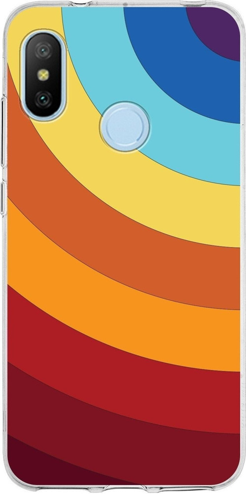 Xiaomi Mi A2 Lite Uyumlu Kapak Renk Cümbüşü Tasarımlı Şeffaf Silikon Kılıf