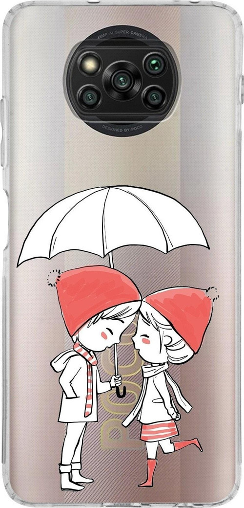 Xiaomi Poco X3 Nfc Kamera Korumalı Kapak Aşk Tasarımlı Şeffaf Kılıf