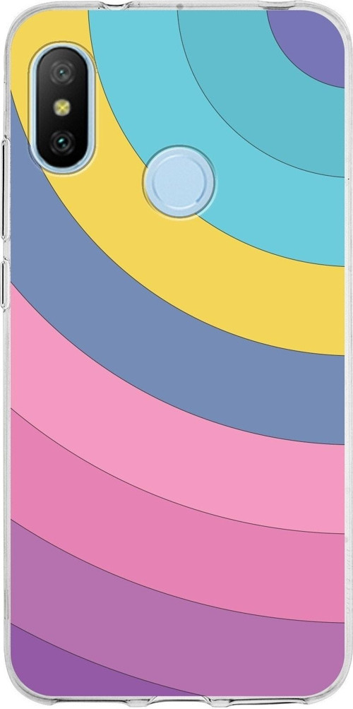 Xiaomi Mi A2 Lite Uyumlu Kapak Renk Cümbüşü Tasarımlı Şeffaf Silikon Kılıf