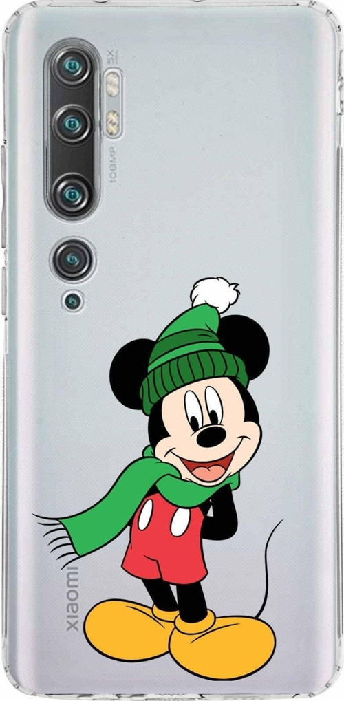Xiaomi Mi Note 10 Kamera Korumalı Kapak Mickey Mouse Tasarımlı Şeffaf Kılıf
