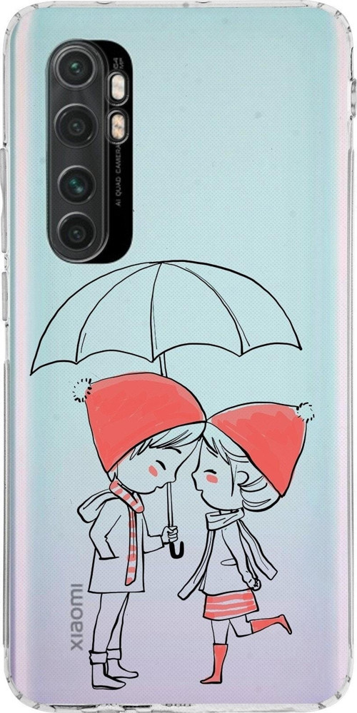 Xiaomi Mi Note 10 Lite Kamera Korumalı Kapak Aşk Tasarımlı Şeffaf Kılıf