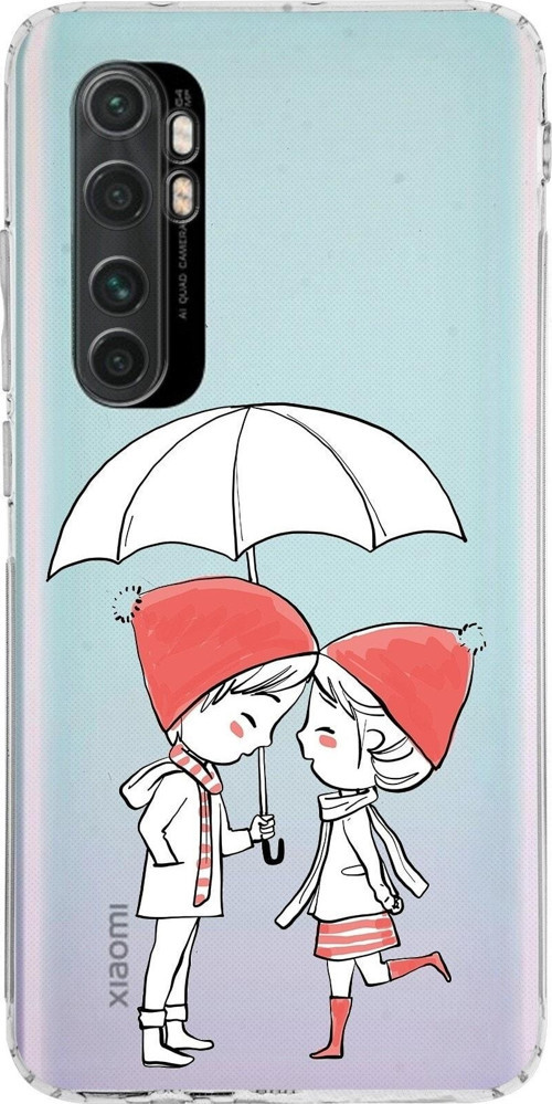 Xiaomi Mi Note 10 Lite Kamera Korumalı Kapak Aşk Tasarımlı Şeffaf Kılıf