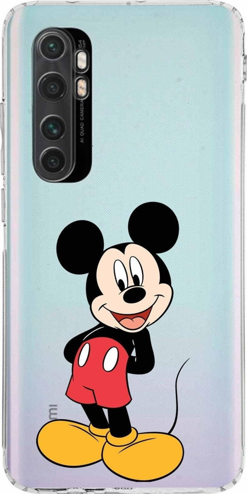 Xiaomi Mi Note 10 Lite Kamera Korumalı Kapak Mickey Mouse Tasarımlı Şeffaf Kılıf