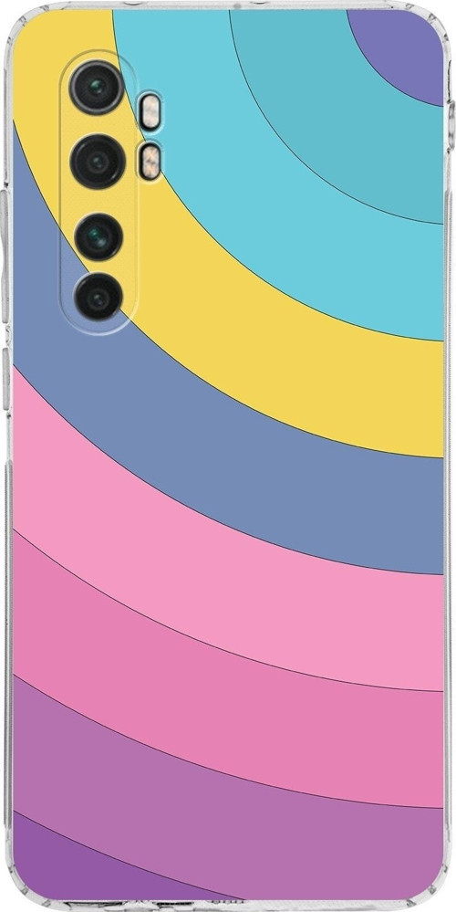 Xiaomi Mi Note 10 Lite Kamera Korumalı Kapak Renk Cümbüşü Tasarımlı Şeffaf Kılıf