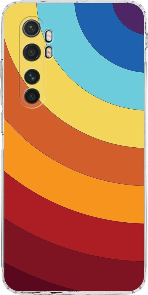 Xiaomi Mi Note 10 Lite Kamera Korumalı Kapak Renk Cümbüşü Tasarımlı Şeffaf Kılıf