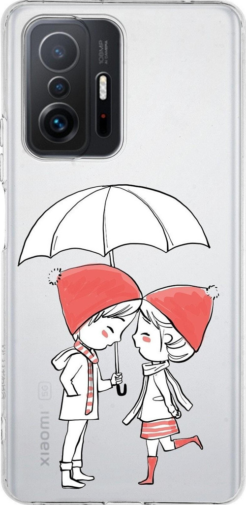 Xiaomi Mi 11T Kamera Korumalı Kapak Aşk Tasarımlı Şeffaf Kılıf