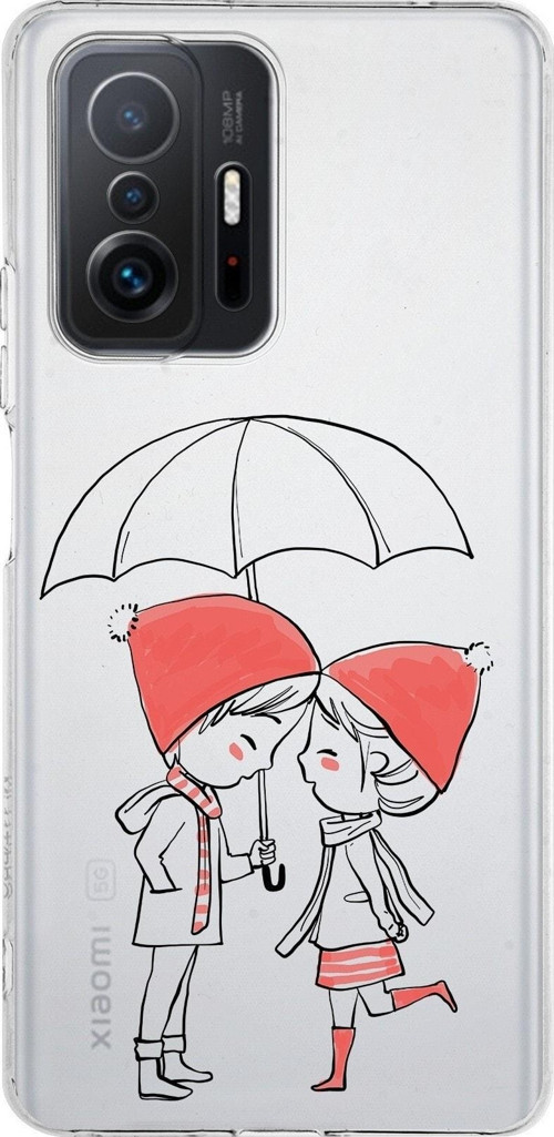 Xiaomi Mi 11T Kamera Korumalı Kapak Aşk Tasarımlı Şeffaf Kılıf