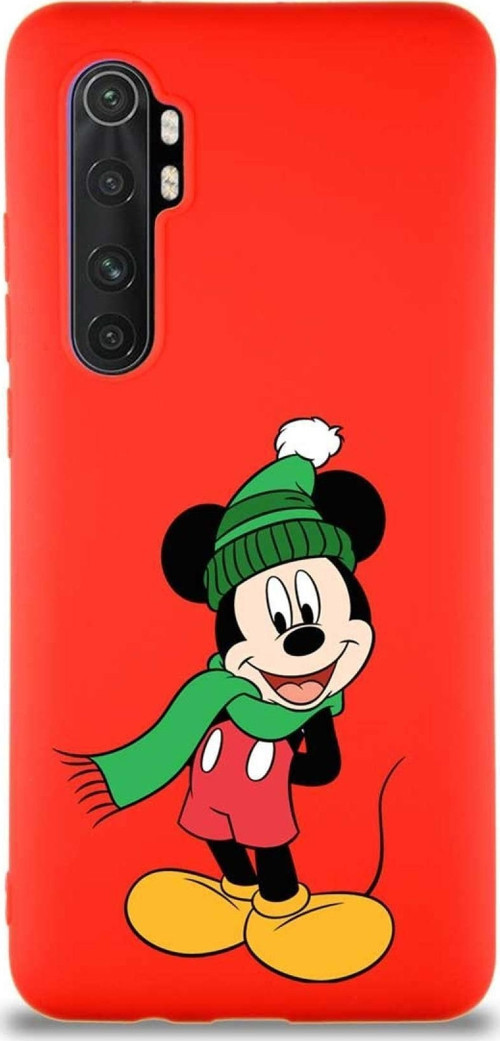 Xiaomi Mi Note 10 Lite Soft Premier Kapak Mickey Mouse-G Tasarımlı Silikon Kılıf - Kırmızı