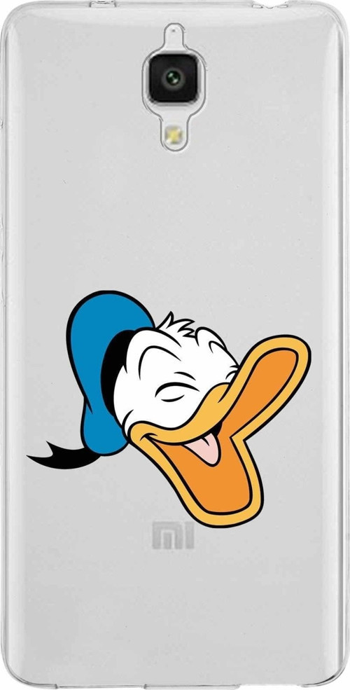 Xiaomi Mi 4 Uyumlu Kapak Donald Duck Tasarımlı Şeffaf Silikon Kılıf