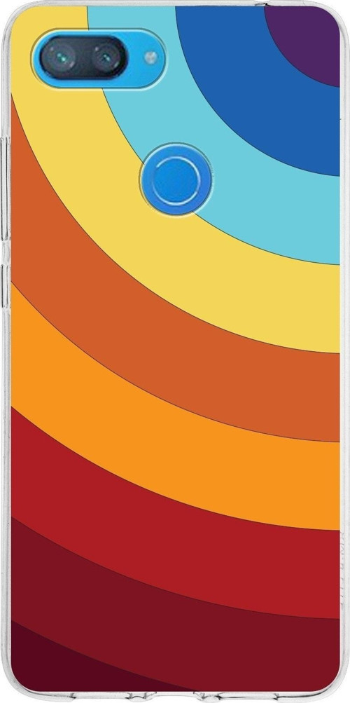Xiaomi Mi 8 Lite Uyumlu Kapak Renk Cümbüşü Tasarımlı Şeffaf Silikon Kılıf