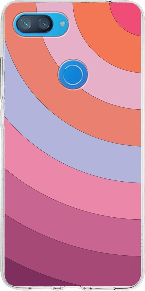 Xiaomi Mi 8 Lite Uyumlu Kapak Renk Cümbüşü Tasarımlı Şeffaf Silikon Kılıf