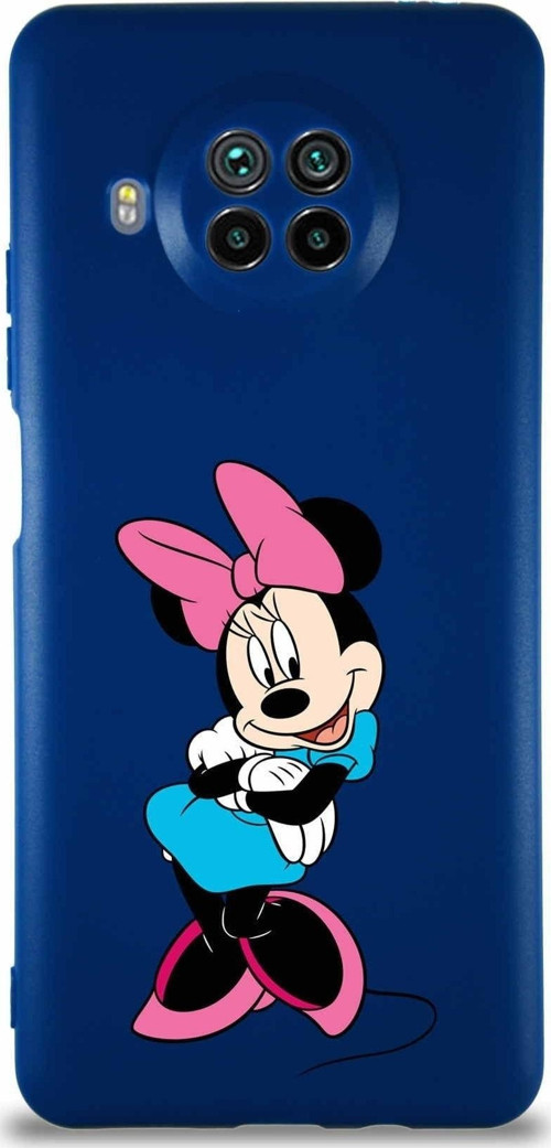 Xiaomi Mi 10T Lite Soft Premier Kapak Minnie Mouse-D Tasarımlı Silikon Kılıf - Lacivert