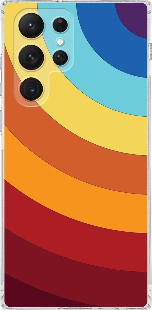 Samsung Galaxy S22 Ultra Kamera Korumalı Kapak Renk Cümbüşü Tasarımlı Şeffaf Kılıf