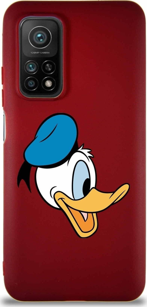 Xiaomi Mi 10T Pro Soft Premier Kapak Donald Duck-F Tasarımlı Silikon Kılıf - Mürdüm