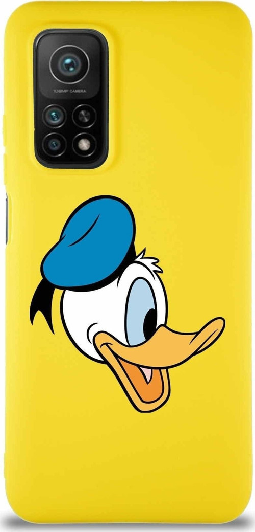 Xiaomi Mi 10T Pro Soft Premier Kapak Donald Duck-F Tasarımlı Silikon Kılıf - Sarı