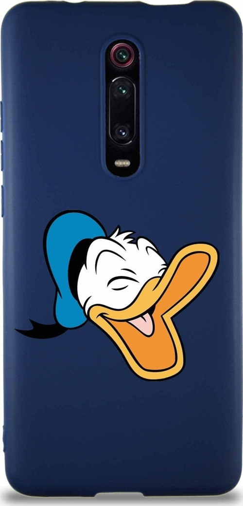 Xiaomi Mi 9T Pro Soft Premier Kapak Donald Duck-E Tasarımlı Silikon Kılıf - Lacivert