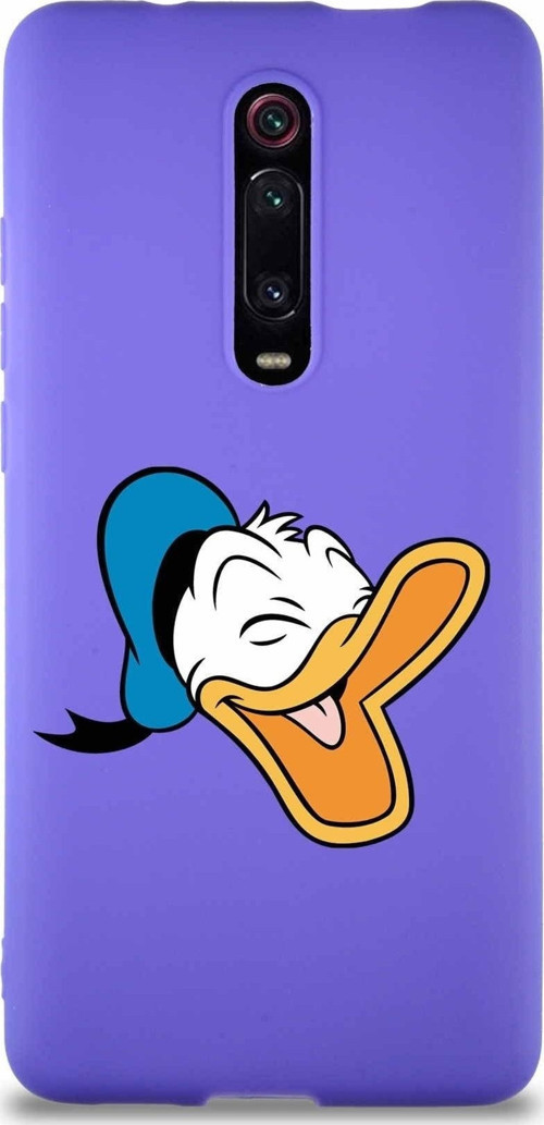 Xiaomi Mi 9T Pro Soft Premier Kapak Donald Duck-E Tasarımlı Silikon Kılıf - Mor