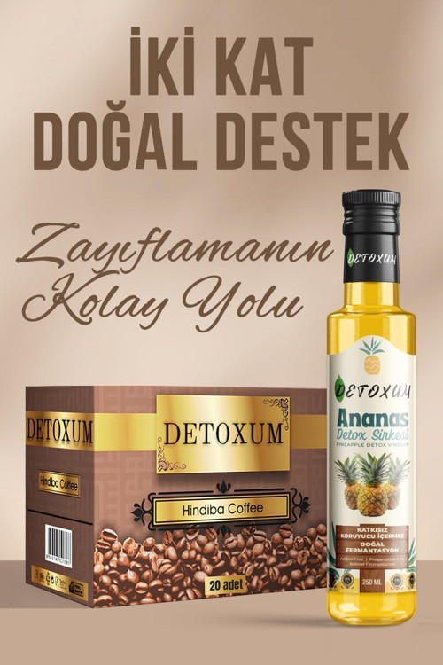 Zayiflamaya yardımcı Detoxum hindiba kahve detox sirkesi 2 li set