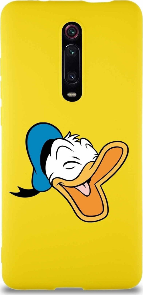 Xiaomi Mi 9T Pro Soft Premier Kapak Donald Duck-E Tasarımlı Silikon Kılıf - Sarı