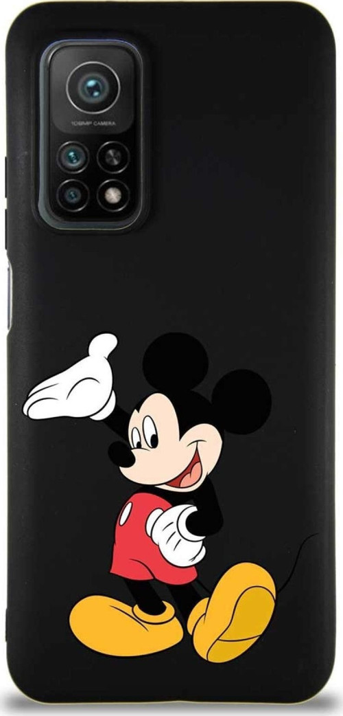 Xiaomi Mi 10T Pro Soft Premier Kapak Mickey Mouse-C Tasarımlı Silikon Kılıf - Siyah