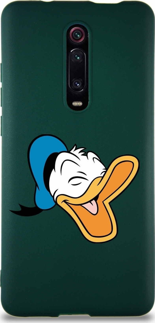 Xiaomi Mi 9T Pro Soft Premier Kapak Donald Duck-E Tasarımlı Silikon Kılıf - Yeşil