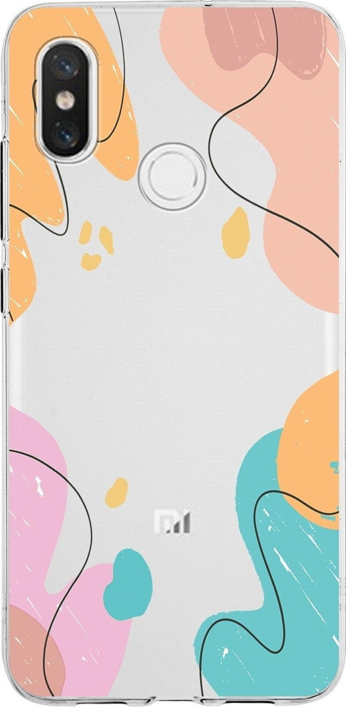 Xiaomi Mi 8 Uyumlu Kapak Karışık Renkler Tasarımlı Şeffaf Silikon Kılıf
