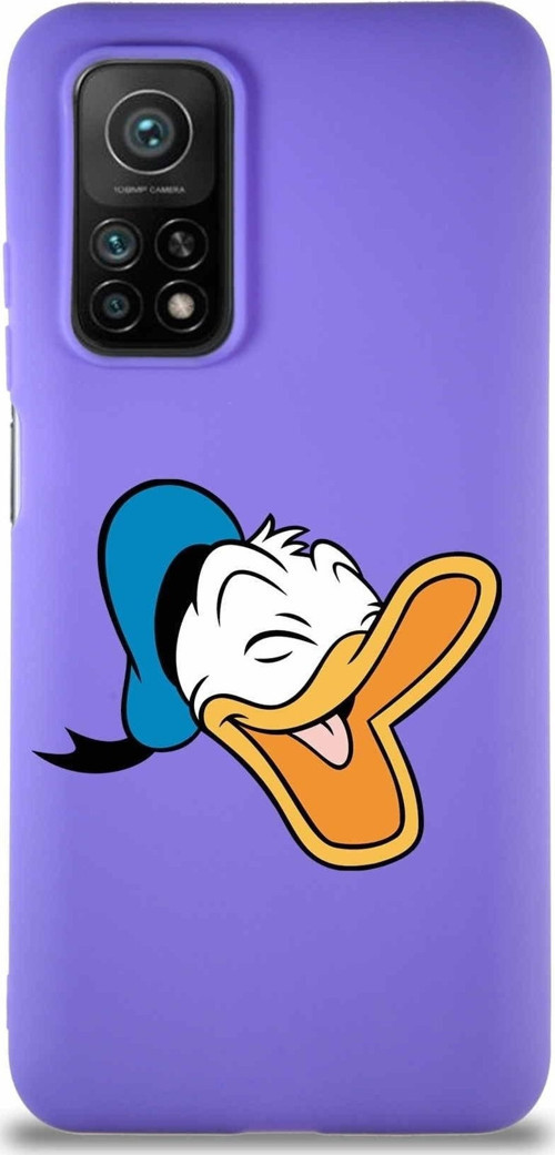Xiaomi Mi 10T Soft Premier Kapak Donald Duck-E Tasarımlı Silikon Kılıf - Mor