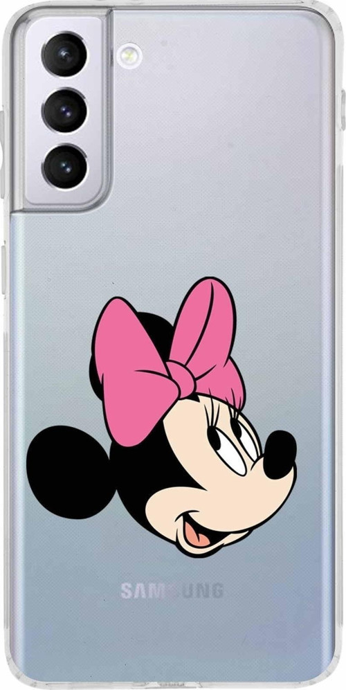 Samsung Galaxy S21 Plus Kamera Korumalı Kapak Minnie Mouse Tasarımlı Şeffaf Kılıf