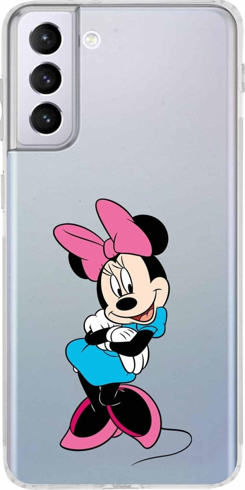 Samsung Galaxy S21 Plus Kamera Korumalı Kapak Minnie Mouse Tasarımlı Şeffaf Kılıf