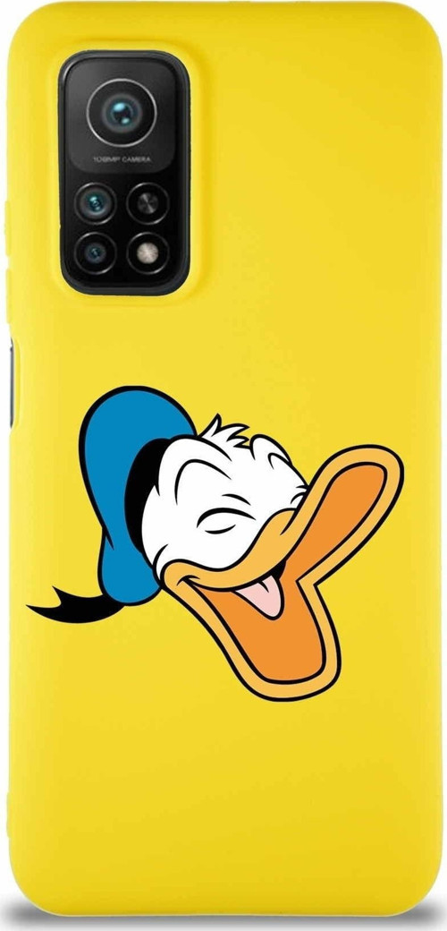 Xiaomi Mi 10T Soft Premier Kapak Donald Duck-E Tasarımlı Silikon Kılıf - Sarı