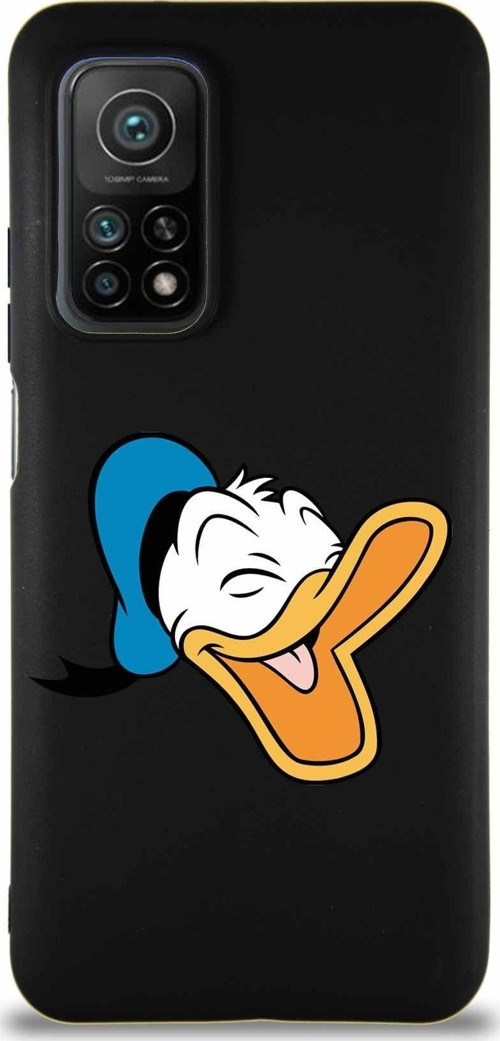 Xiaomi Mi 10T Soft Premier Kapak Donald Duck-E Tasarımlı Silikon Kılıf - Siyah