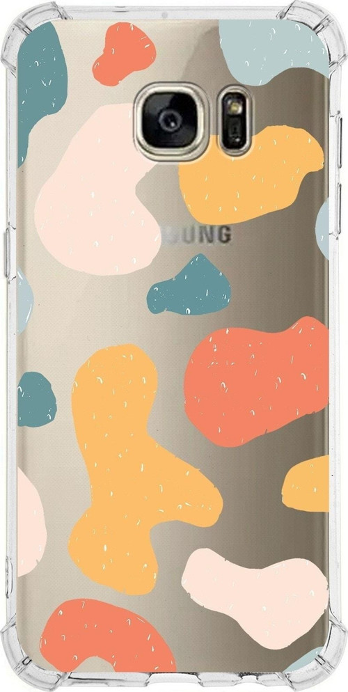 Samsung Galaxy S7 Edge Köşe Korumalı Antişok Kapak Grunge Tasarımlı Şeffaf Silikon Kılıf