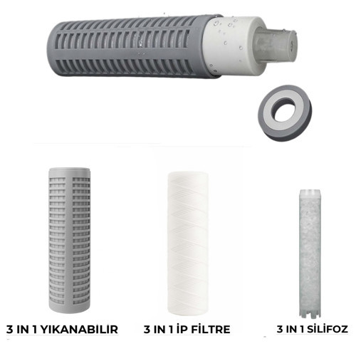 Daire Girişi Kireç Önleyici Tortu Filtreli 3 Özellikli Su Arıtma Filtresi 3 İN 1 İP FİLTRE