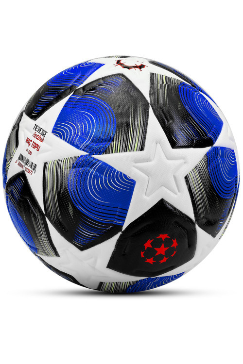 PRO-Series PU Futbol Topu Lazer Kesim Şampiyonlar Beton Halı Saha Resmi Maç Futbol Topu Mavi 520