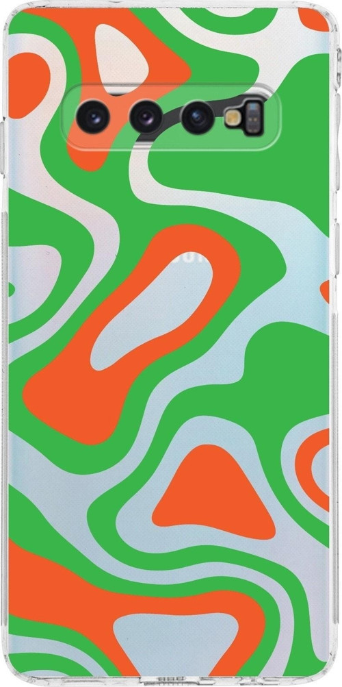 Samsung Galaxy S10 Kamera Korumalı Kapak Renkli Desen Tasarımlı Şeffaf Kılıf