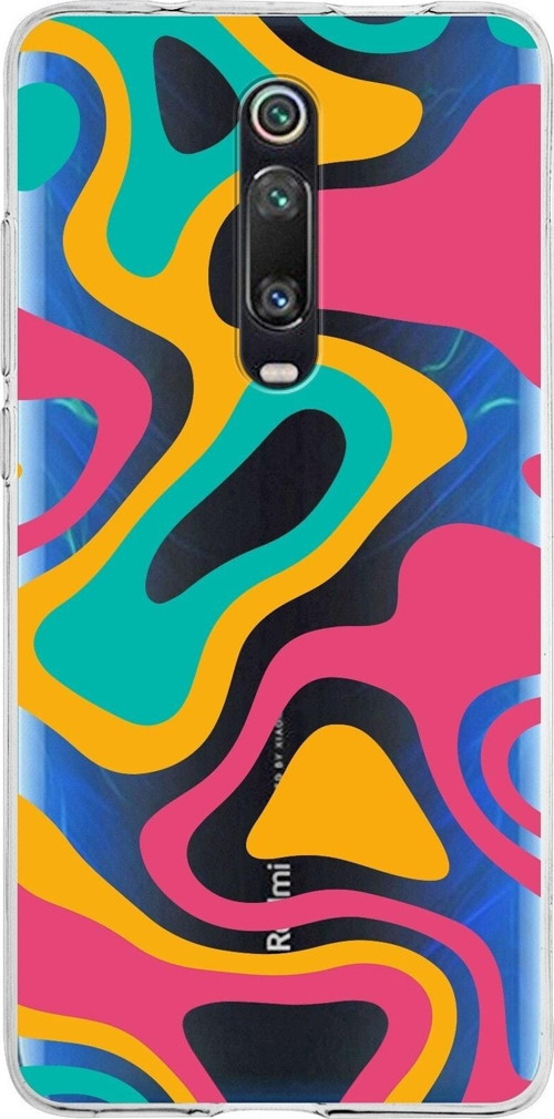 Xiaomi Mi 9T Pro Uyumlu Kapak Renkli Desen Tasarımlı Şeffaf Silikon Kılıf