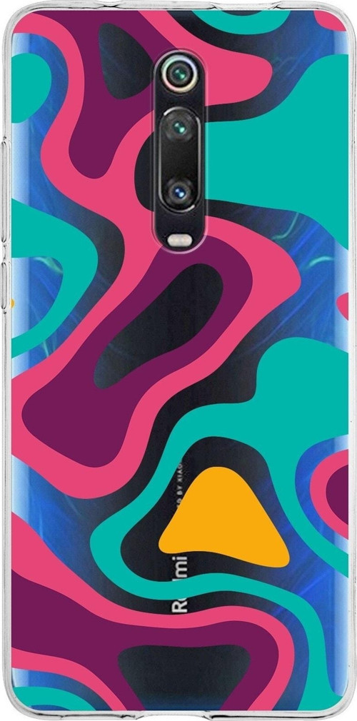 Xiaomi Mi 9T Pro Uyumlu Kapak Renkli Desen Tasarımlı Şeffaf Silikon Kılıf