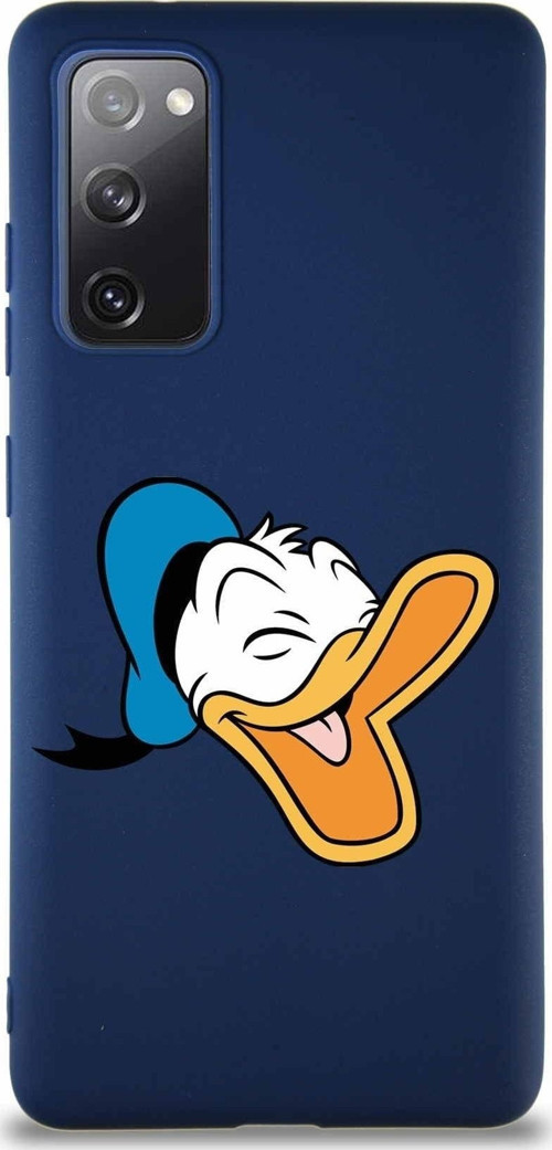 Samsung Galaxy S20 Fe Soft Premier Kapak Donald Duck-E Tasarımlı Silikon Kılıf - Lacivert