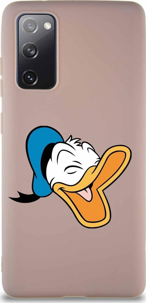 Samsung Galaxy S20 Fe Soft Premier Kapak Donald Duck-E Tasarımlı Silikon Kılıf - Pudra