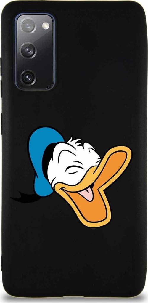 Samsung Galaxy S20 Fe Soft Premier Kapak Donald Duck-E Tasarımlı Silikon Kılıf - Siyah