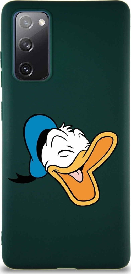 Samsung Galaxy S20 Fe Soft Premier Kapak Donald Duck-E Tasarımlı Silikon Kılıf - Yeşil