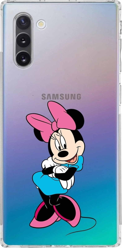 Samsung Galaxy Note 10 Kamera Korumalı Kapak Minnie Mouse Tasarımlı Şeffaf Kılıf