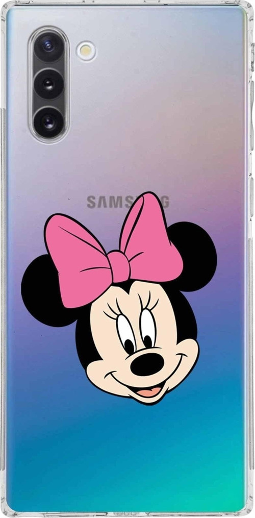 Samsung Galaxy Note 10 Kamera Korumalı Kapak Minnie Mouse Tasarımlı Şeffaf Kılıf