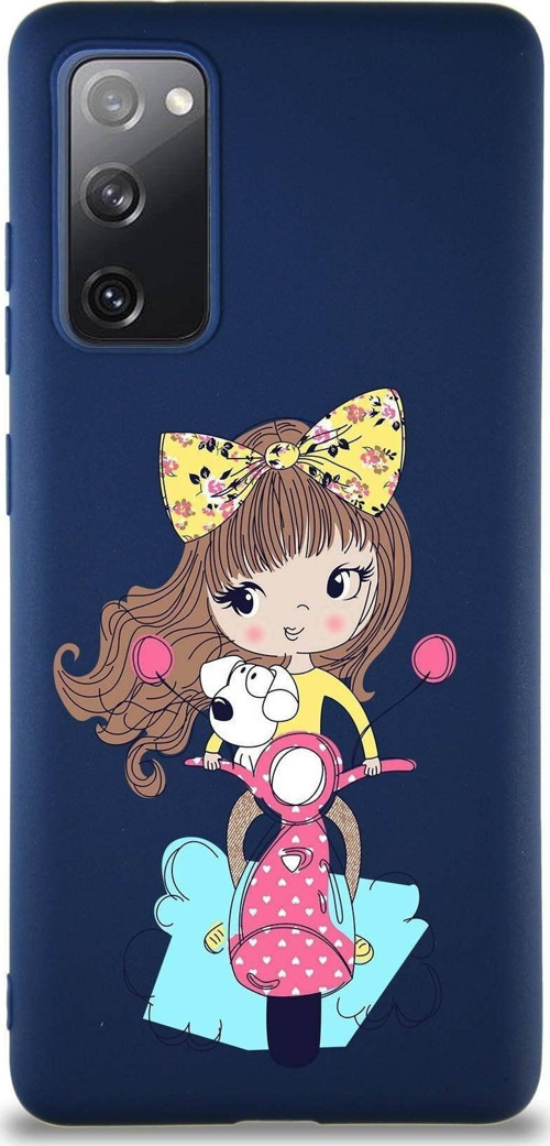 Samsung Galaxy S20 Fe Soft Premier Kapak Vespagirl Tasarımlı Silikon Kılıf - Lacivert