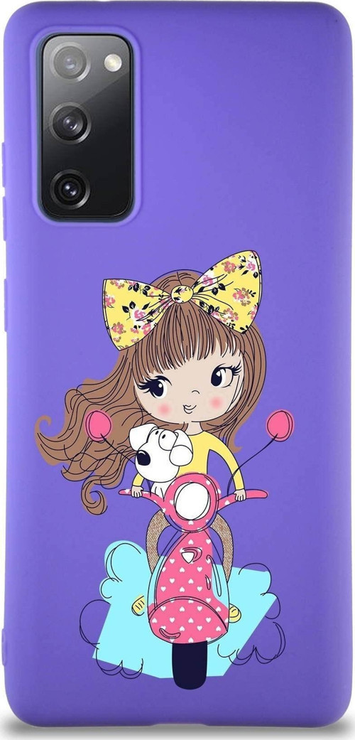 Samsung Galaxy S20 Fe Soft Premier Kapak Vespagirl Tasarımlı Silikon Kılıf - Mor