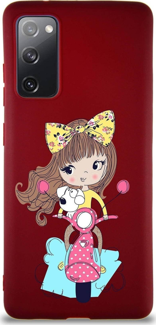 Samsung Galaxy S20 Fe Soft Premier Kapak Vespagirl Tasarımlı Silikon Kılıf - Mürdüm